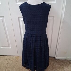 Ronni Sleeveless Blue Lace Overlay Dress. Size 16
